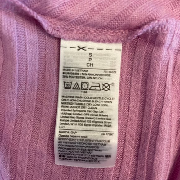 NWT : GAP : Softspun Lightweight Chevron Ribbed Knit Sweater : Lilac : Small - Picture 5 of 5